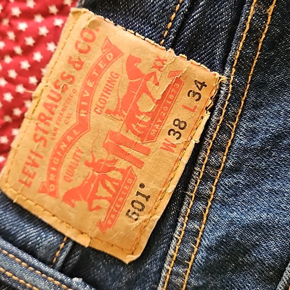 Levi's original button fly 501 jeans straight leg size 38x34 - Picture 2 of 10